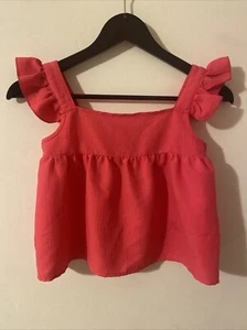 SHEIN Girls Pink Cropped Baby Doll Tank Top Ruffle  SIZE 9YRS - Picture 1 of 6
