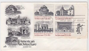 TurtlesTradingPost- American Architecture 1981 #1928-31 FDC- Artcraft Zip Block - Picture 1 of 1