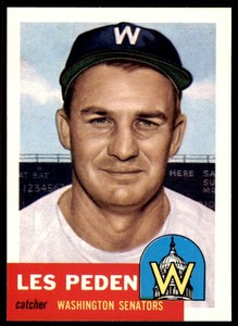 1991 TOPPS ARCHIVES 1953 LES PEDEN . WASHINGTON SENATORS #256