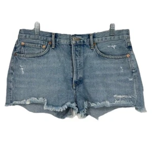AGOLDE Parker Light Wash Denim Distressed High Waist Classic Cutoff Shorts 30 - Picture 1 of 14
