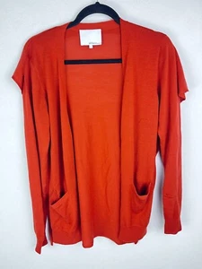 3.1 PHILLIP LIM Damen Merinowolle Strickjacke Taschen Ziegelfarbe Small *MANGEL - Bild 1 von 12