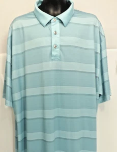 Camisa Polo Ben Hogan Performance Azul Teal Rayas Golf Manga Corta-Para Hombre XL - Imagen 1 de 15