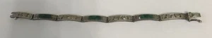 Estate Sale Vintage Sterling And Jade Sectioned Bracelet - Picture 1 of 5