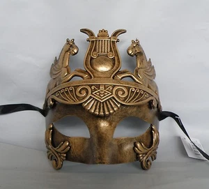 Mens Egyptian/Roman/Venetian Masquerade Gold Face Party Mask *NEW*  - Picture 1 of 1
