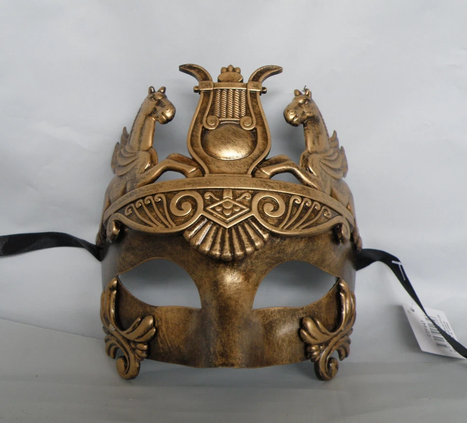 Mens Egyptian/Roman/Venetian Masquerade Gold Face Party Mask *NEW*  - Image 1 of 1