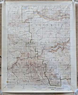 USGS Yosemite Quadrangle California Topographical Map 1938 - Image 1 of 4