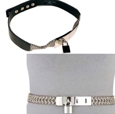 Suzi Roher Canadian designer Plaque lock buckle leather belt M gently preloved - Image 1 of 4