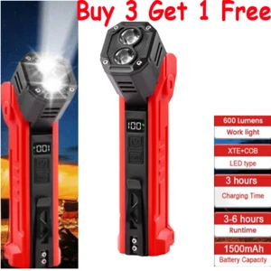 Rechargeable LED Magnetic Warning Flashlight Working Light Multifunctional Light - Picture 1 of 18