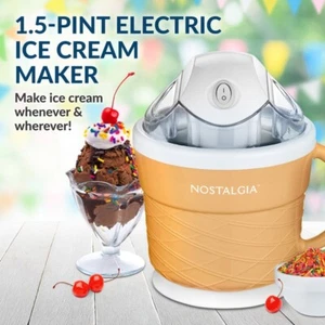 Nostalgia 1.5-Pint Electric Ice Cream Maker Ice Cream Makers - Picture 1 of 2