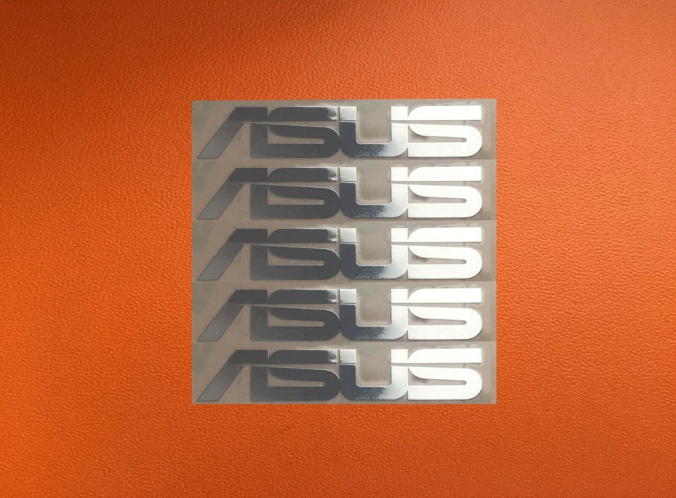 5 pcs Sticker for ASUS Skylake Silver Chrome Color Logo Decal Badge 45mm x 8mm - Image 1 of 1