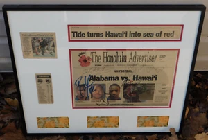 2002 Alabama Crimson Tide vs University of Hawai'i Football Autographs Tickets + - Picture 1 of 15