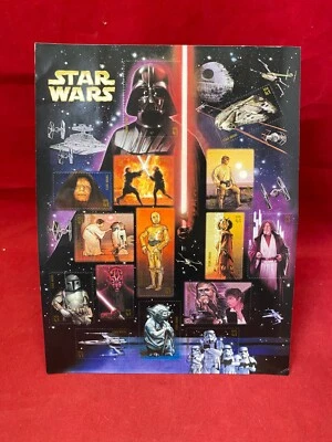 Hoja de estampillas postales Star Wars USPS 2007 15,41 centavos arte Drew Struzan nuevo Foto 1 de 4