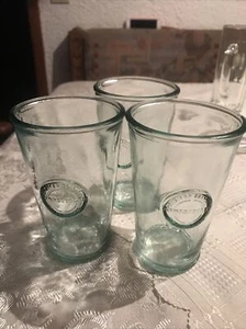 Recycled Trinkgläser 3 Stück Trinkbecher Wasserglas Recyclingglas grünlich, Dick - Bild 1 von 7
