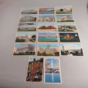 Lote Mixto De Colección 17 Postales Washington DC Frontera Blanca - Imagen 1 de 8