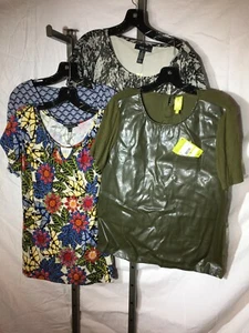LOTE DE 4 Camisas Medianas Estilo & Co Blusas QMack oliva Cable en T y calibre Multicolor BONITO - Imagen 1 de 12