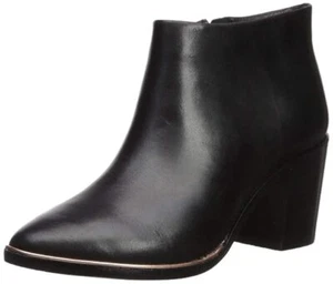 TED BAKER Black Ankle Boot US 8.5" Stacked 3 1/2" Heel Bootie EUR 38 - Picture 1 of 7