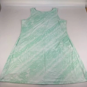 Vestido sin mangas Columbia para mujer talla 2X Chill River ropa activa verde estampado bolsillos - Imagen 1 de 9