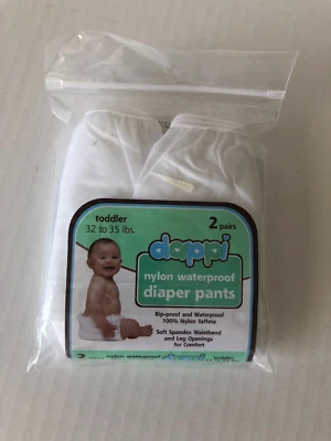 NUEVO Pantalones de pañales impermeables de nailon Dappi paquete de 2 para niños pequeños talla 32 a 35 Foto 1 de 3