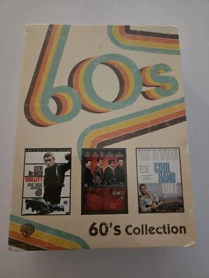 Warner 60s Collection DVD 3 Movie Box Set Bullitt Oceans 11 Cool Hand Luke T85  - Image 1 of 2