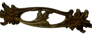 Drawer handle pull Victorian Vintage cast Brass 5.5" screws included Leaf metal - Picture 1 of 9
