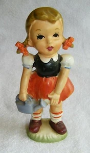 Handbemalte Porzellanfigur Mädchen mit Gießkanne um 1950  - Bild 1 von 6