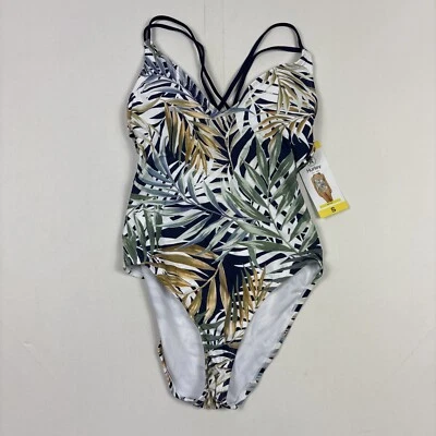 Traje de baño Hurley de una pieza para mujer UPF 50+ floral verde pequeño Foto 1 de 4