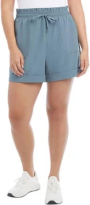 Danskin Womens' Woven Paperbag Shorts, Stromy Weather, L - Picture 1 of 3