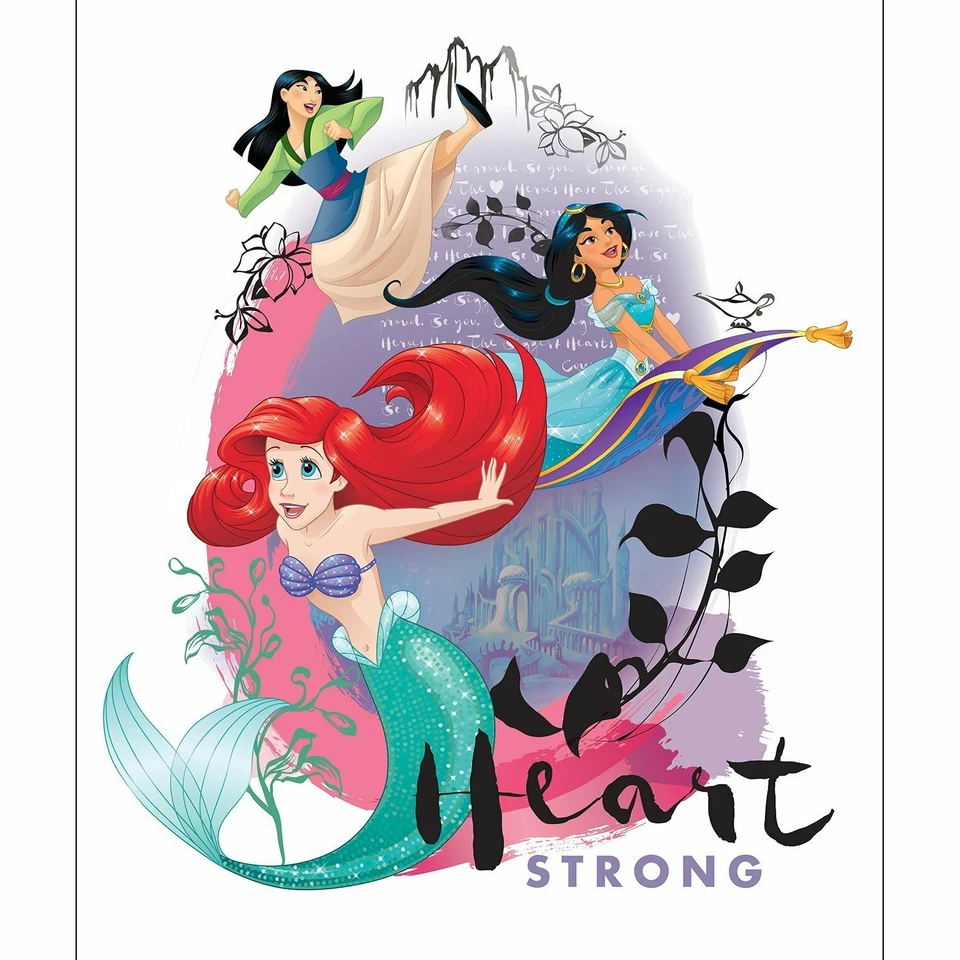 Disney Princess Heart Strong - Heart Strong Panel 36" Cotton Fabric Panel - Image 1 of 1