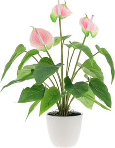 42Cm Pink Artificial Anthurium Lily Flower Fake Andraeanum Plant Decor Real Touc - Picture 1 of 12
