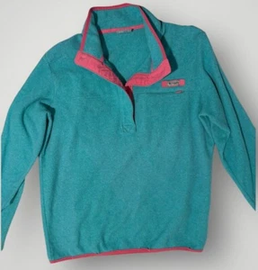 Girls Youth Columbia Blue Pink Pullover Fleece Shirt * Sz XL * - Picture 1 of 7