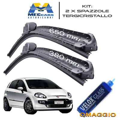 KIT 2 Spazzole Tergicristallo Anteriori FIAT GRANDE PUNTO EVO 650 + 380mm FLAT - Immagine 1 di 4