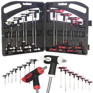 Screwdriver Set T Bar Hex Key Torx Star Allen Metric Ball Double Ended Security - Picture 1 of 12
