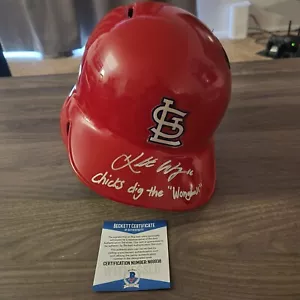 Kolten Wong Game Used Autographed w/ Inscription Batting Helmet w/ Becket COA - Picture 1 of 7