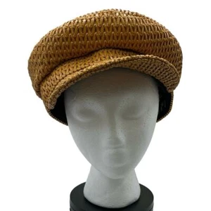 Lack of color Mesa Beige Cap Dark Beige Riviera Woven Hat Size LG Newsboy Cap - Picture 1 of 12