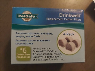 Paquete de 4 filtros de carbón Drinkwell para fuentes Avalon y Pagoda PAC00-13906 Foto 1 de 3