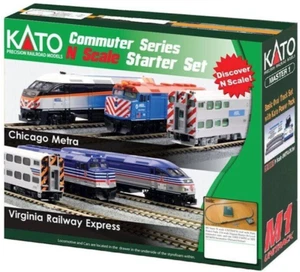 KATO ~ New 2024 ~ N Scale Chicago Metra MP36PK ~ Unitrack Starter Set 106-0031 - Picture 1 of 3