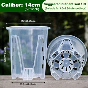 1-10X Clear Orchid Pot with Holes&Saucers Root Control Meshpot Flower Plant Pot - Picture 1 of 25