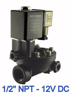 PA66 Plastic Electric Air Water Solenoid Valve Manual Override 1/2" Inch 12V DC - Bild 1 von 1