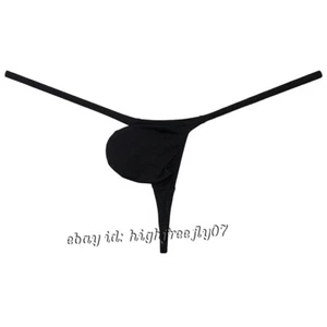 Para hombre Micro tanga de algodón Bolsa de contorno Ropa interior Cuerda Bikini Calzoncillos en T-back - Imagen 1 de 25