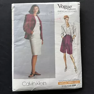 VOGUE AMERICAN Designer Calvin Klein Jacket Skirt Pattern 2260 Uncut 18-20-22 - Picture 1 of 5