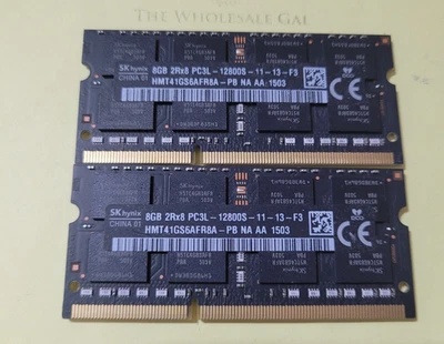 SK hynix 16GB (2X8GB) 2Rx8 PC3L-12800S DDR3L-1600Mhz SODIMM Laptop Memory Ram - Image 1 of 2