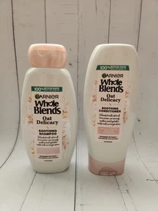 (Set of 2) Garnier Whole Blends Oat Delicacy Smoothing Shampoo & Conditioner - Picture 1 of 2
