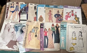 13X VINTAGE ASSORTED DRESSMAKING PATTERNS - Picture 1 of 4