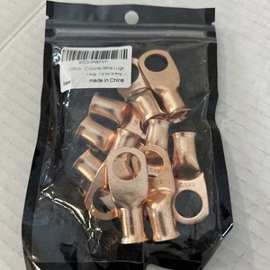 10x 1/0 Stärke 1/2" Loch OFC Kupfer Ring Terminal 0 GA M12 Lug Batterie Connector - Bild 1 von 1