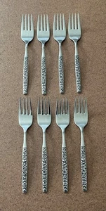 Oneida WM A Rogers Deluxe Stainless Malibu Salad Forks Set of 8 - Picture 1 of 4