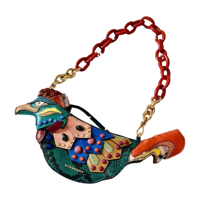 Bolso de Hombro BURBERRY en Forma de Pájaro Halcón 2 Vías Cuero Colección Rara con Bolsa para el Polvo Foto 1 de 4
