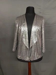 MARKS & SPENCER silver matte sequin blazer size 20 BNWT - Picture 1 of 4