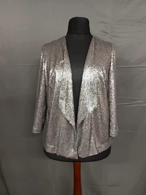 MARKS & SPENCER silver matte sequin blazer size 20 BNWT - Image 1 of 4