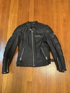 ICON Tuscadero Leather Motorcycle Jacket Small 8 Armored Black - Picture 1 of 3