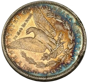 1882-S Morgan Silver Dollar Crazy Color - Picture 1 of 8